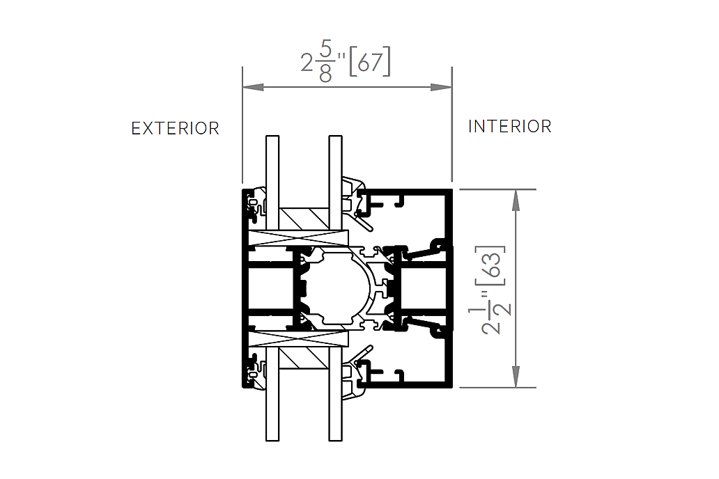 Mullion profile for NW Aluminum 640
