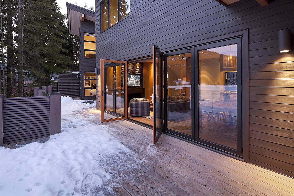 wood opening glass wall system