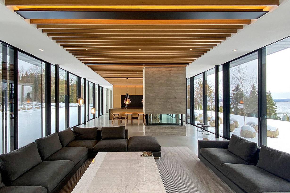 cero by NanaWall minimal sliding glass walls in winter getaway