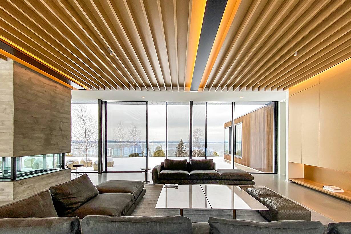 design inspiration winter getaway with minimal sliding glass walls