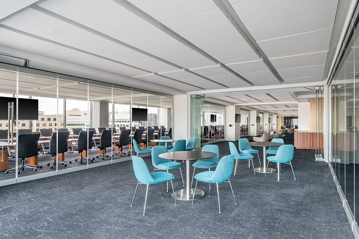 workplace health and wellness with operable interior glass walls
