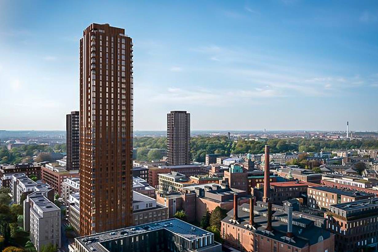 folding glass wall systems in high-rise building