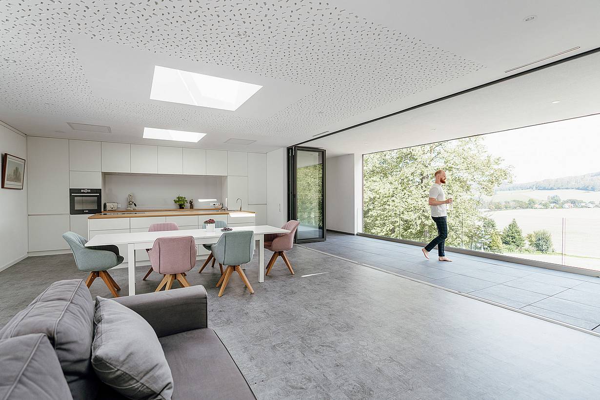 multifunctional approach to living with retractable glass walls