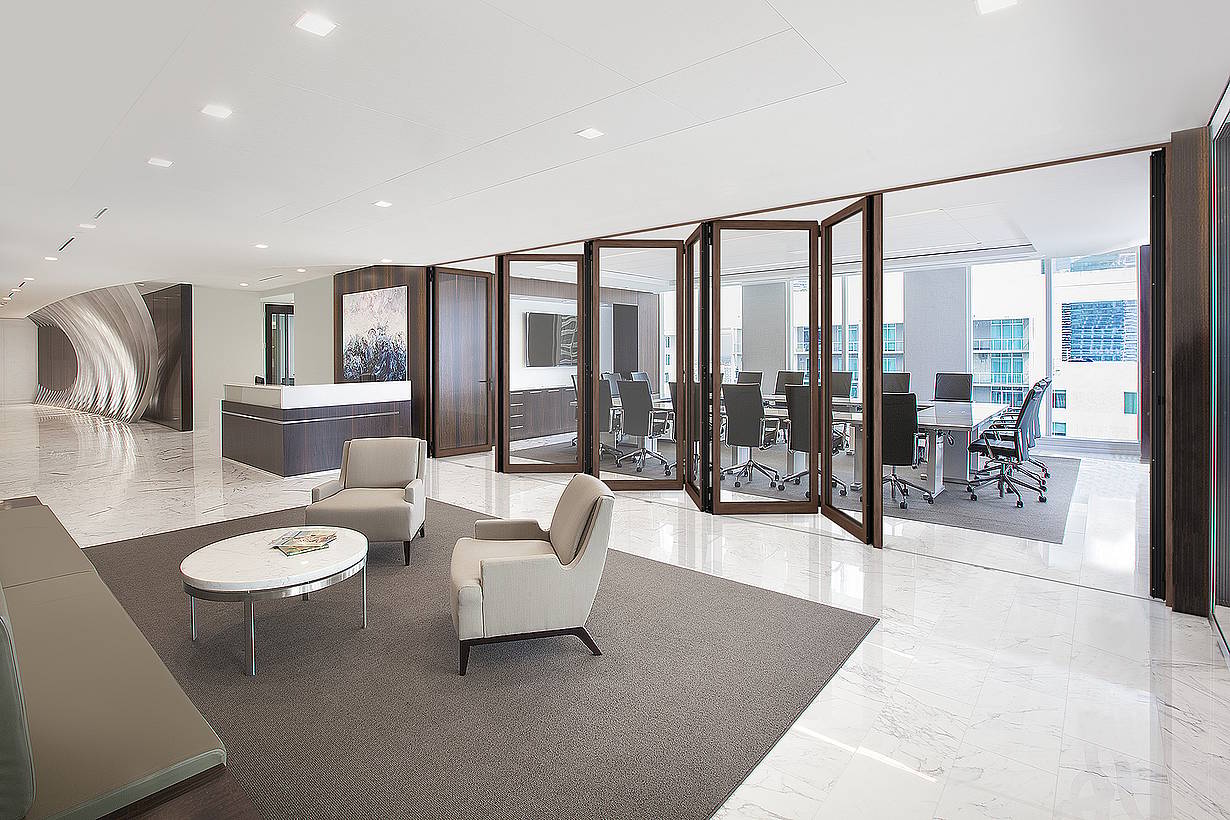 wood framed acoustical glass wall system