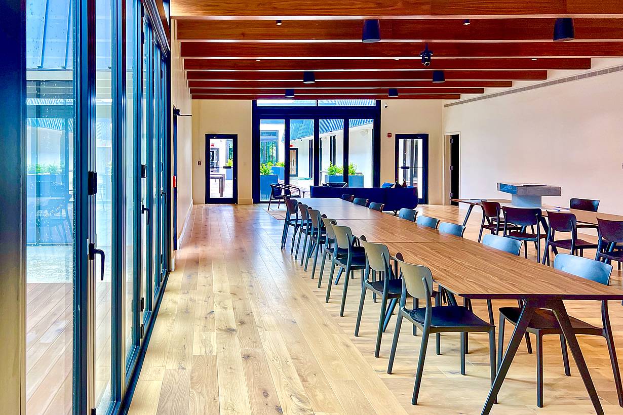 folding glass wall solution at Meals on Wheels