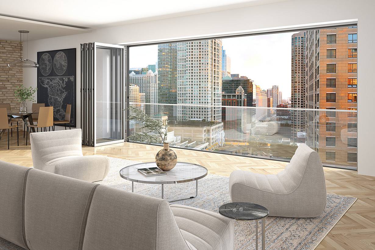 folding operable glass walls