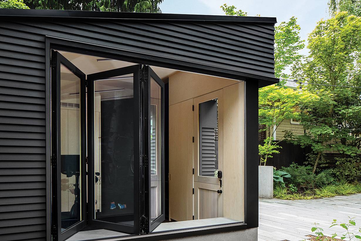 aluminum clad bifold glass window