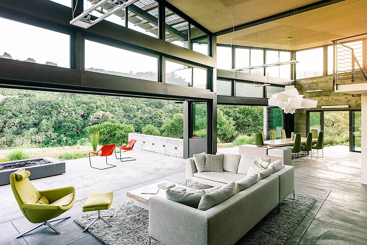 aluminum framed folding glass walls