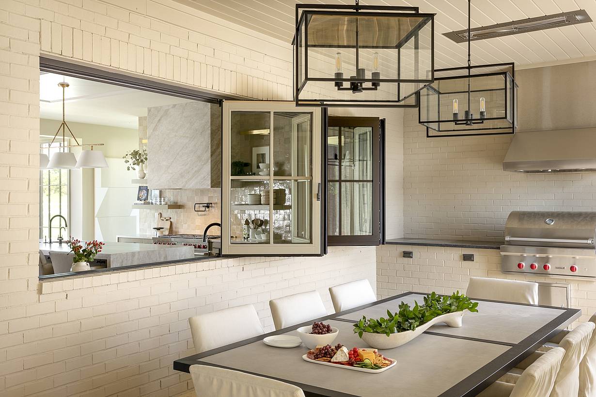 pass through folding glass window system