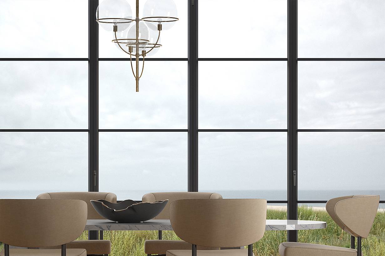 Generation 4 steel effect retractable glass walls
