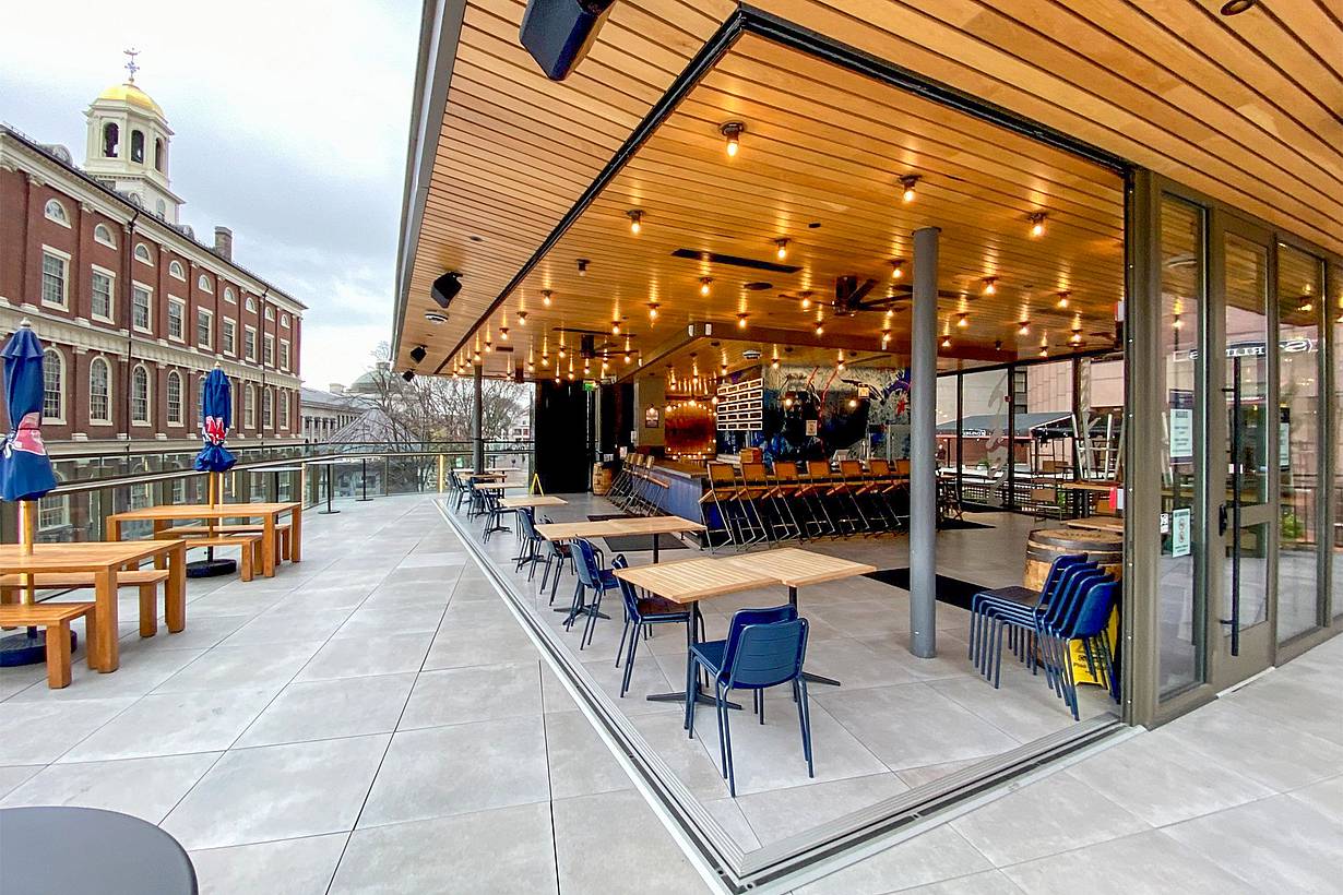 retractable glass wall winery design