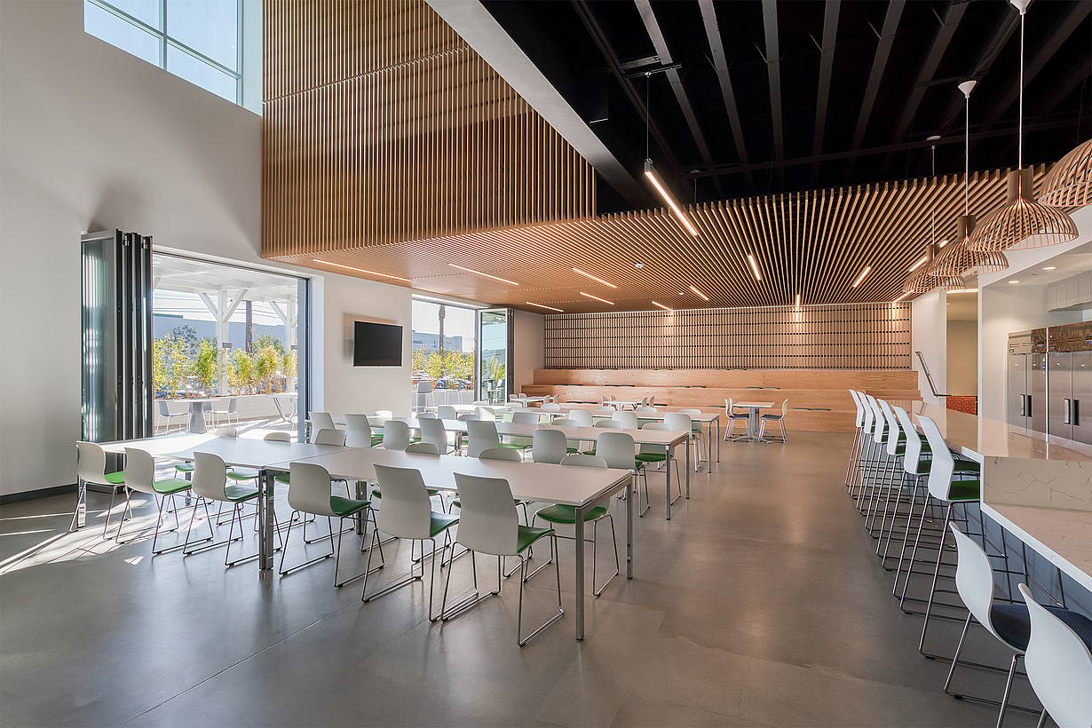 exterior opening glass wall in workplace design