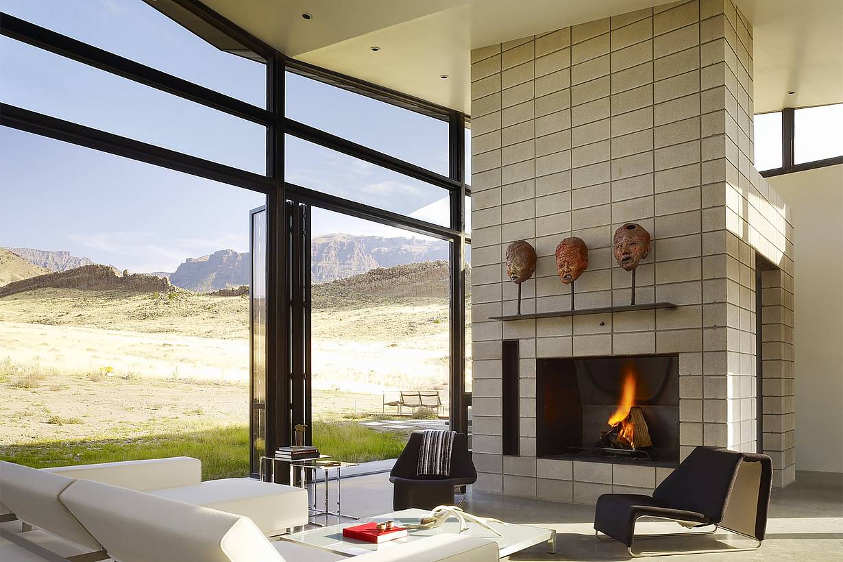 Nanawall folding glass walls in sustainable designed home