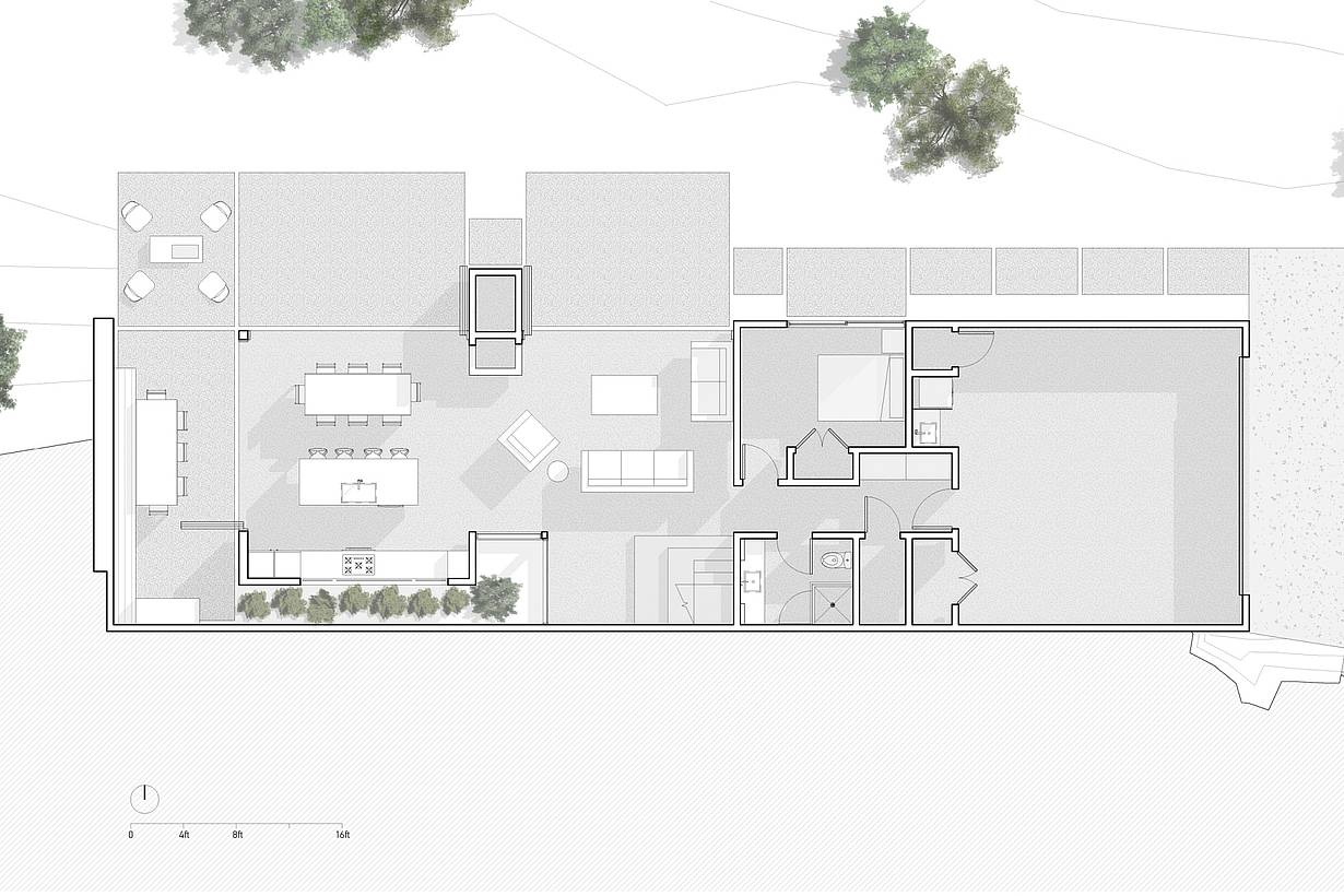 architectural view of lakefron home with NanaWall systems
