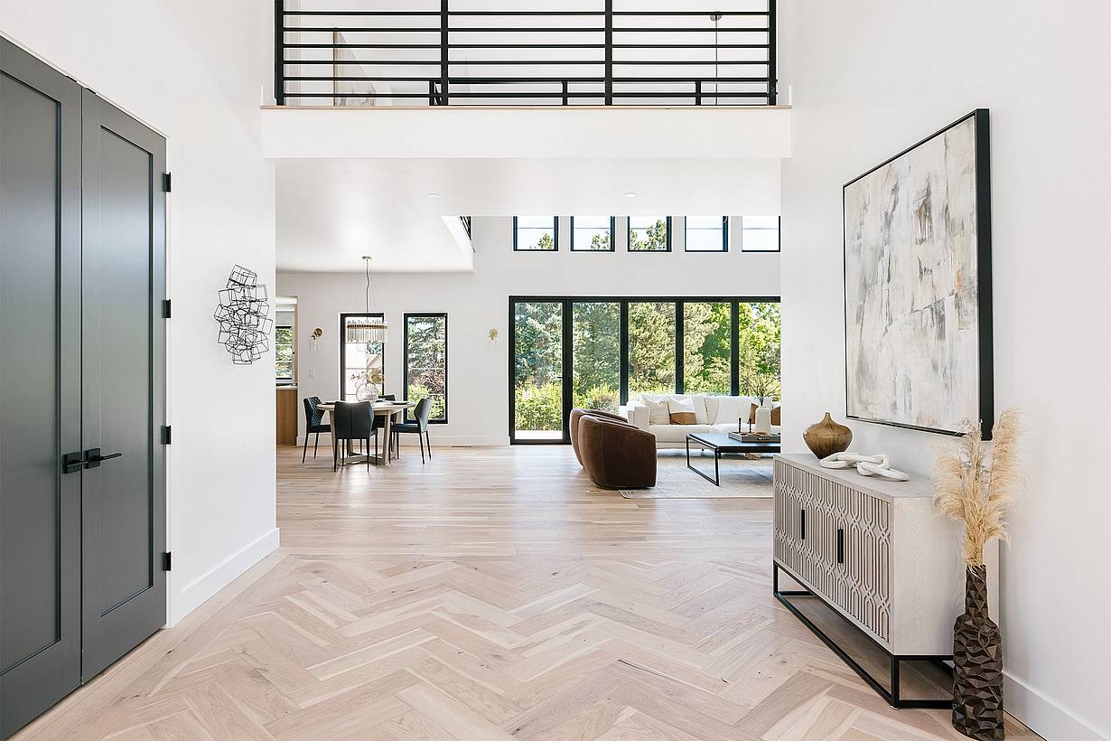 open concept living with bifold doors