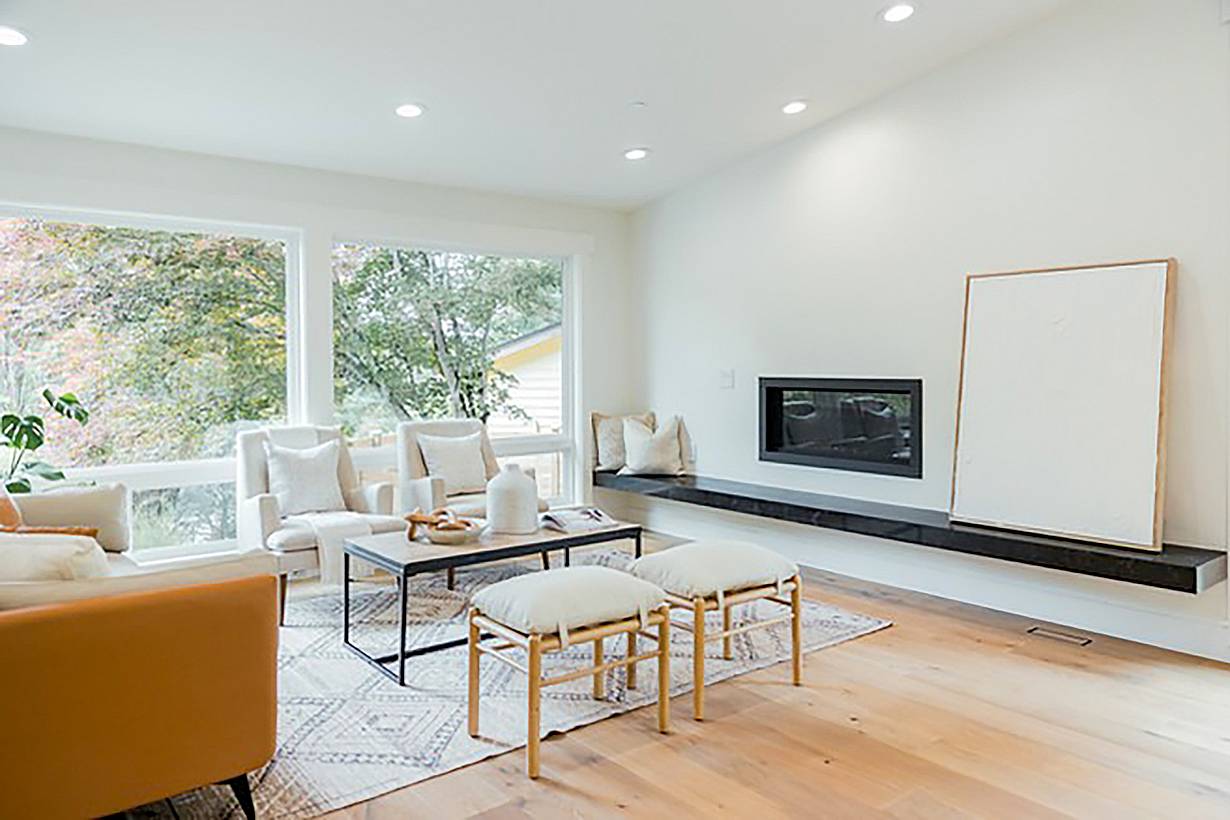 living room redesign in Pacific Northwest