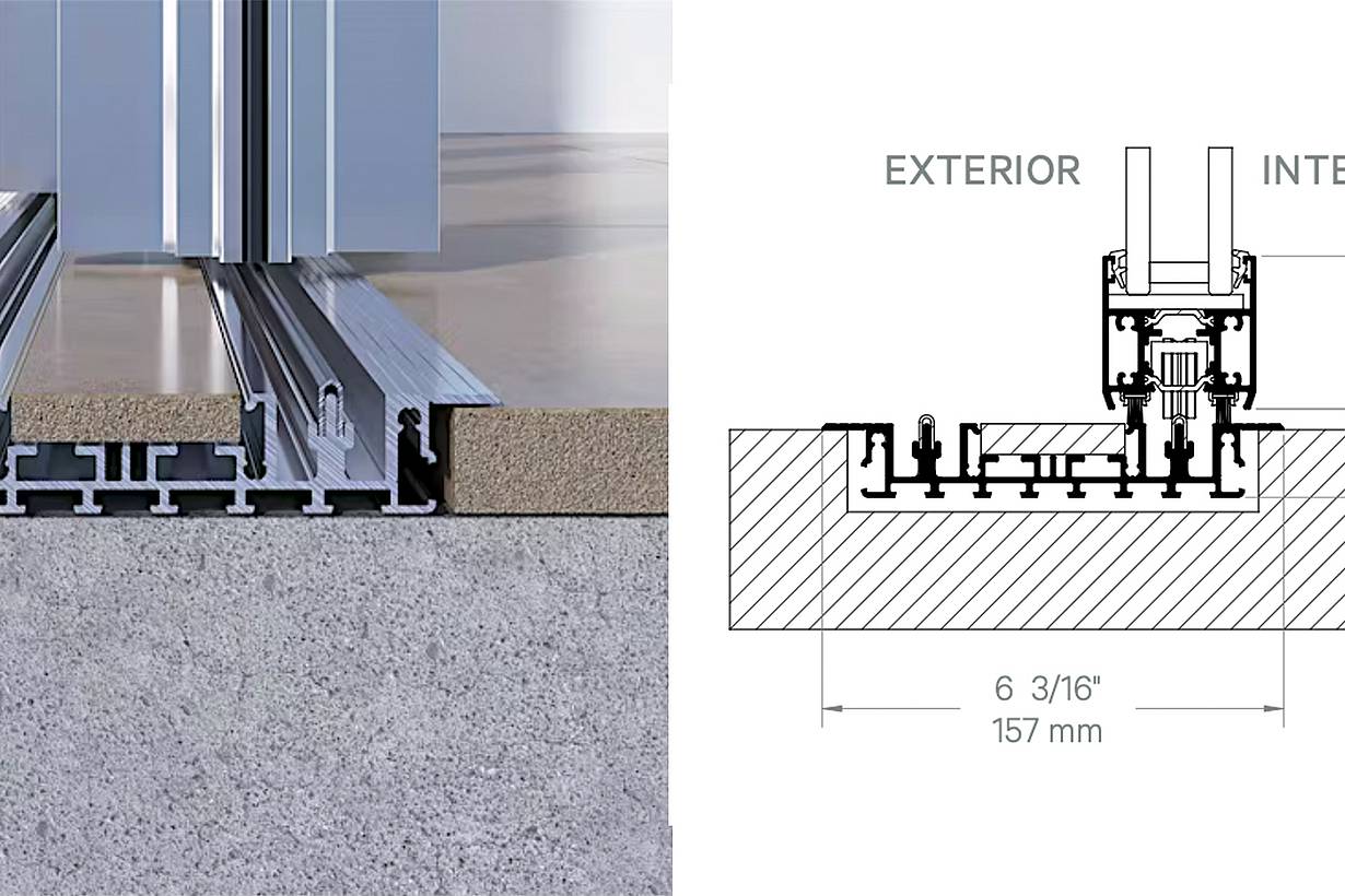 cero flush sill for interior sliding glass door