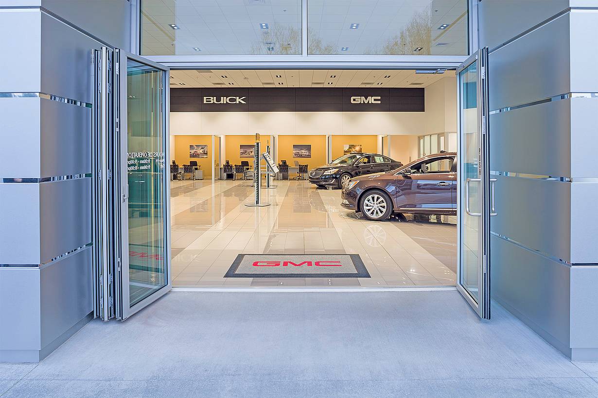 auto dealership commercial folding door