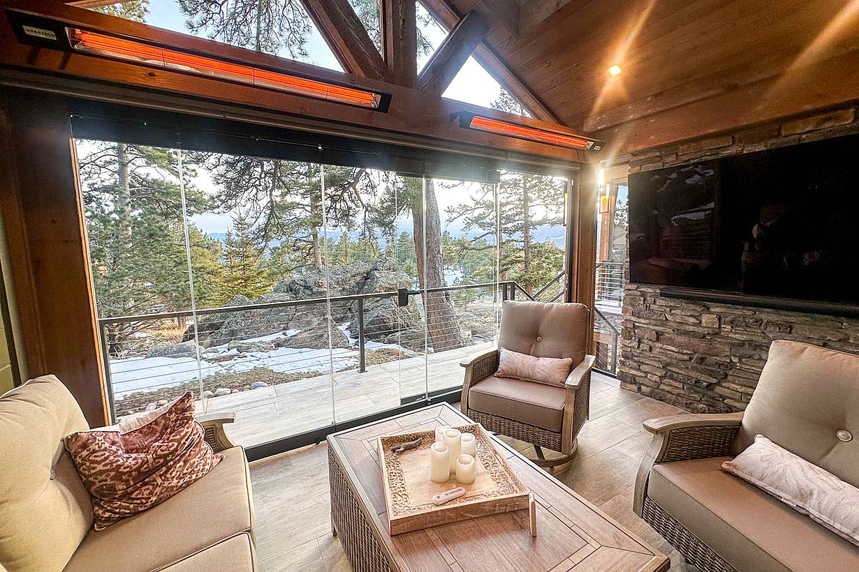frameless glass patio door system
