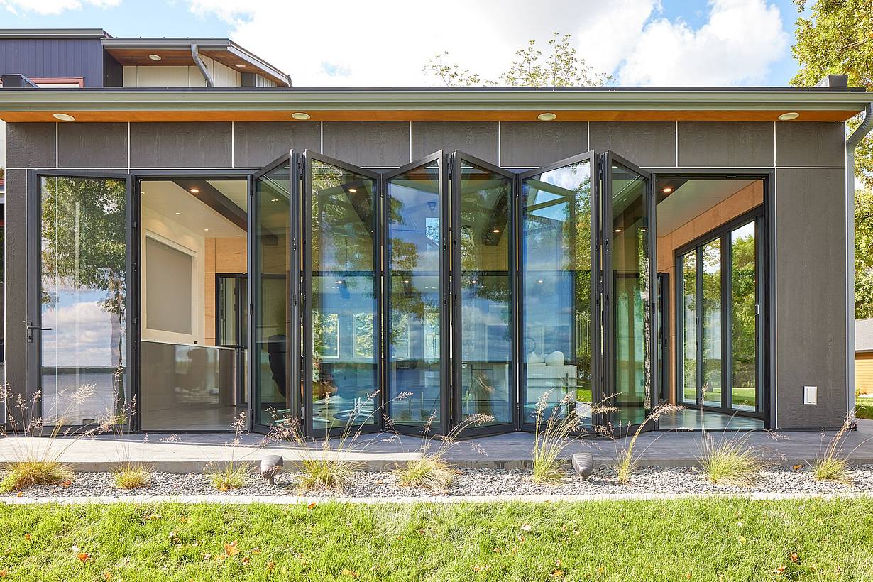 SixFold panel set in Generation 4 folding glass doors