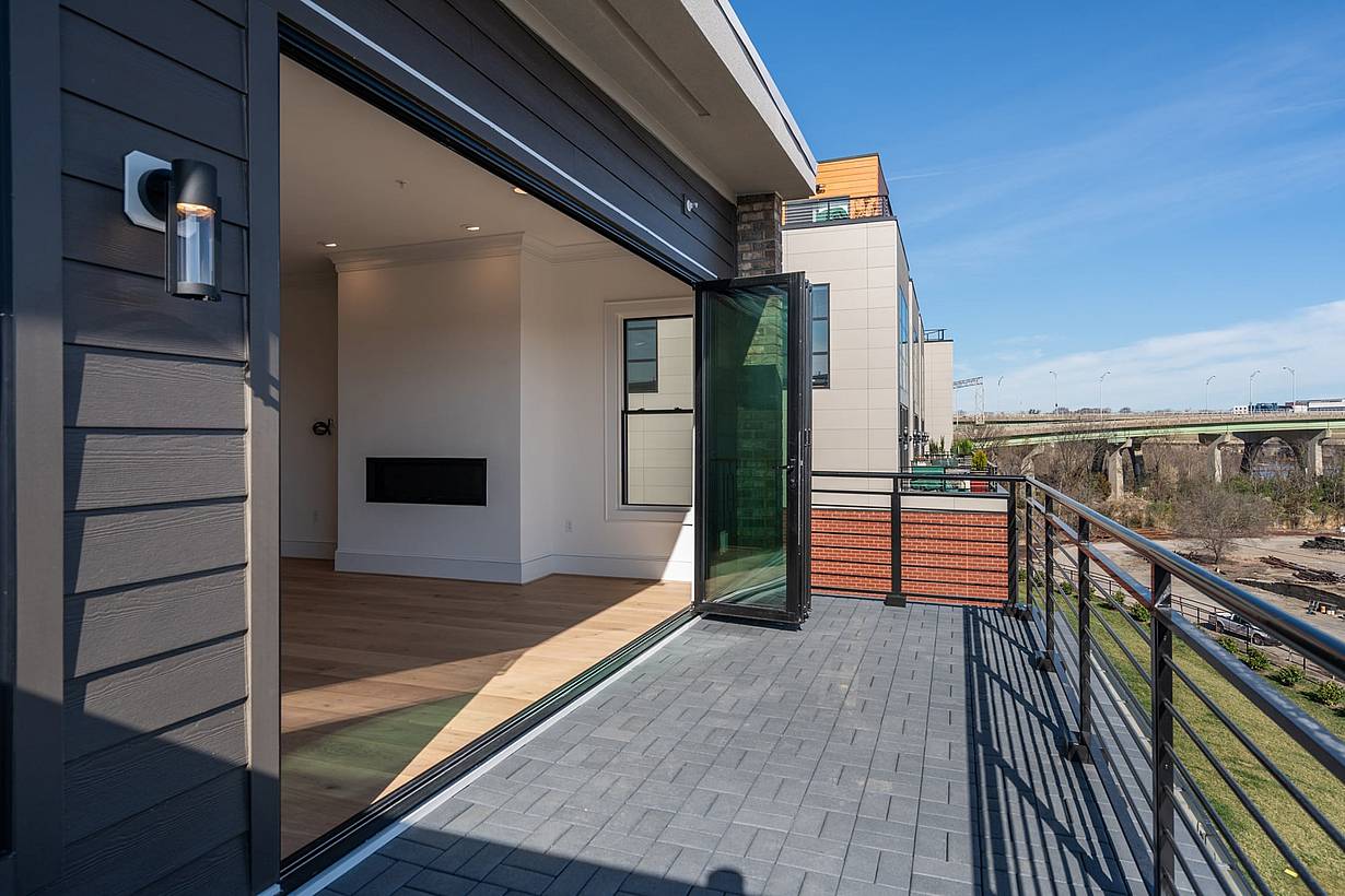 folding opening glass door system