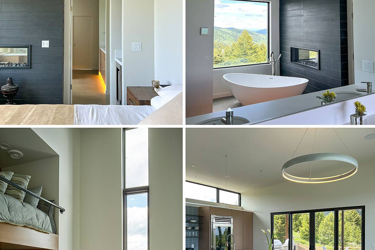 minimalist architectural design with folding glass wall