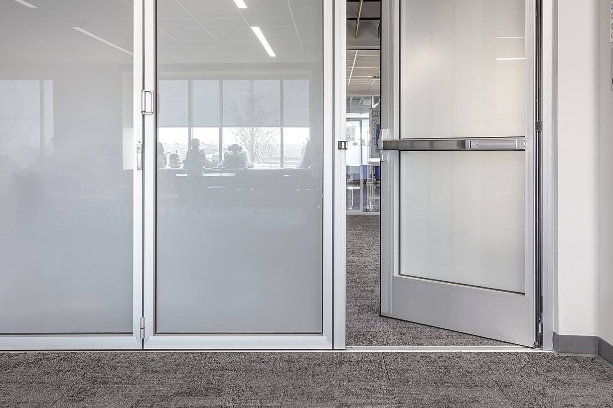 panic hardware on folding glass doors