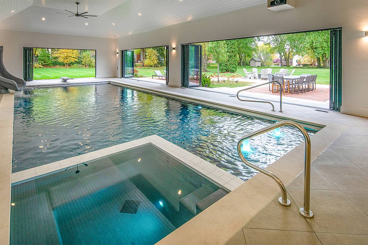 indoor outdoor opening glass doors for pool houses