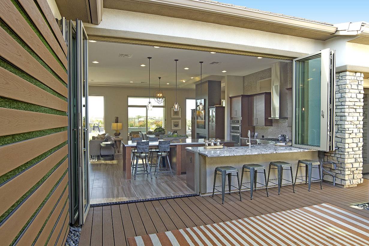 NanaWall folding glass window door combination