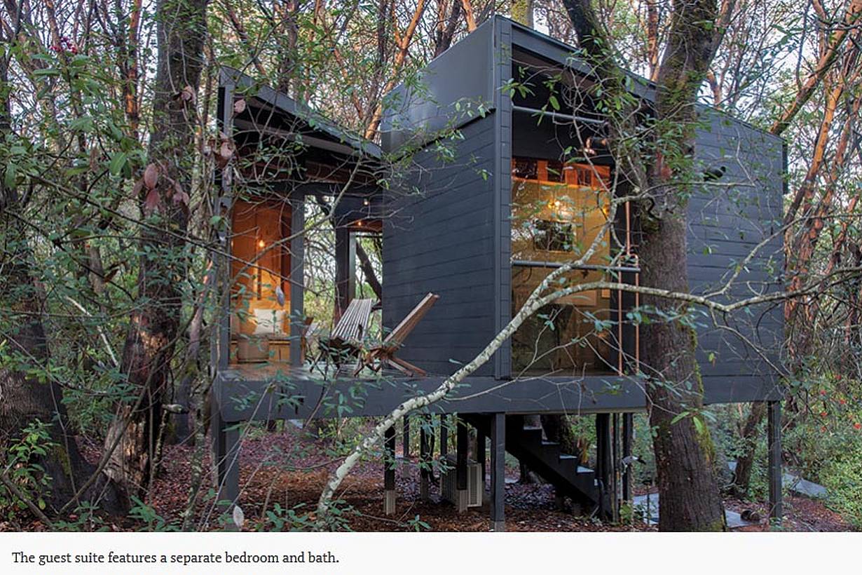 The Forest House is an award-winning modern cabin in Mendocino County, CA