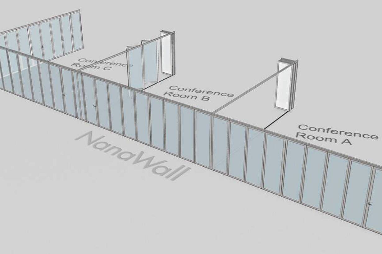 NanaWall - Multiple T-Sections Drawing Example