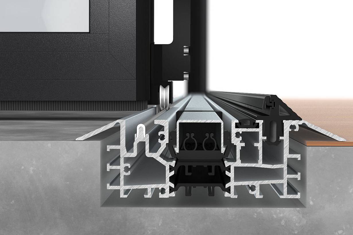 NanaWall Low Profile Saddle Sill with UniverSILL - Outswing Suggested Installation