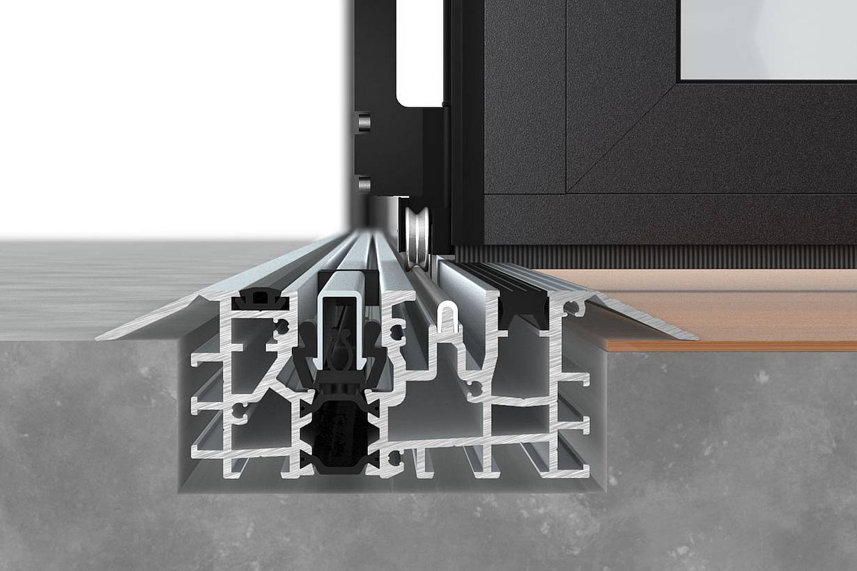 NanaWall Low Profile Saddle Sill - Outswing - Suggested Installation