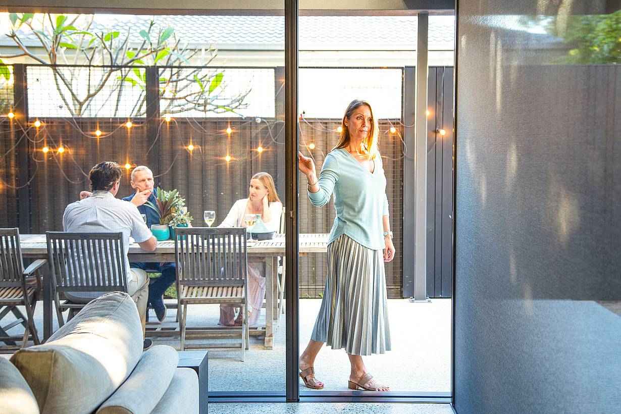 Modern opening glass patio doors