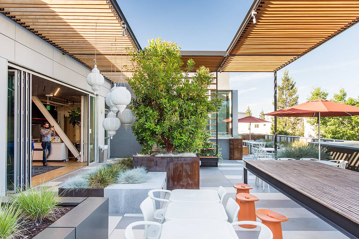 Commercial Rooftop with Opening Glass doors