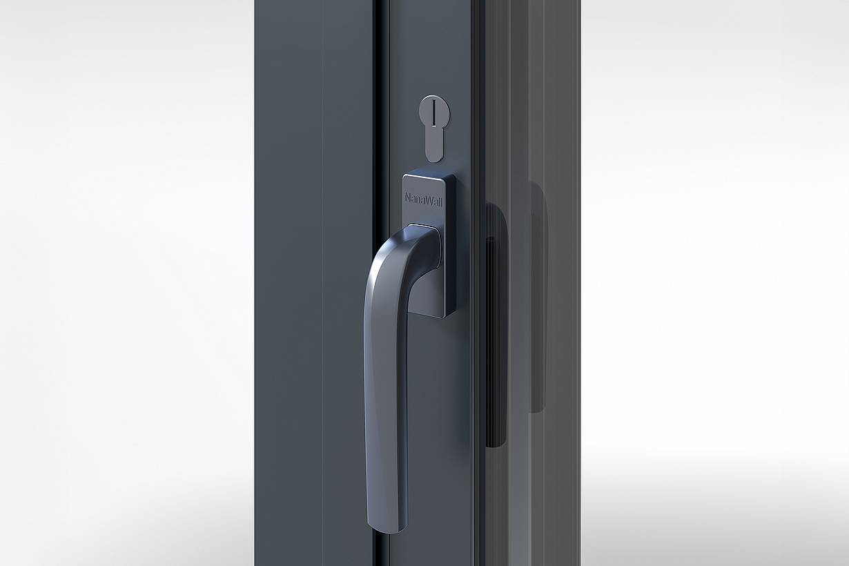 NW MultiSlide 630 black handle with key cylinder | NanaWall