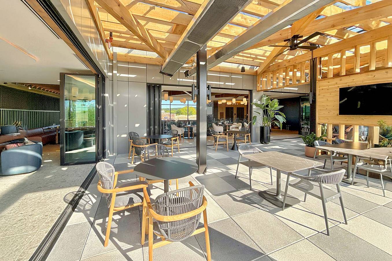 Bifold glass doors