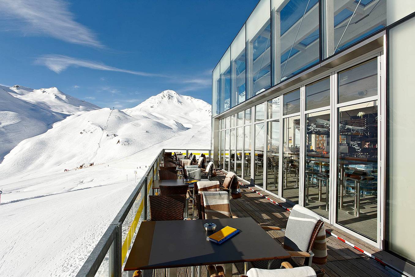SL70 commercial extreme weather folding glass walls at Serfaus Panoramic Bar in Autralia