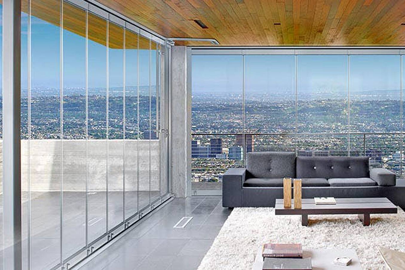 Residential all glass wall - frameless folding walls