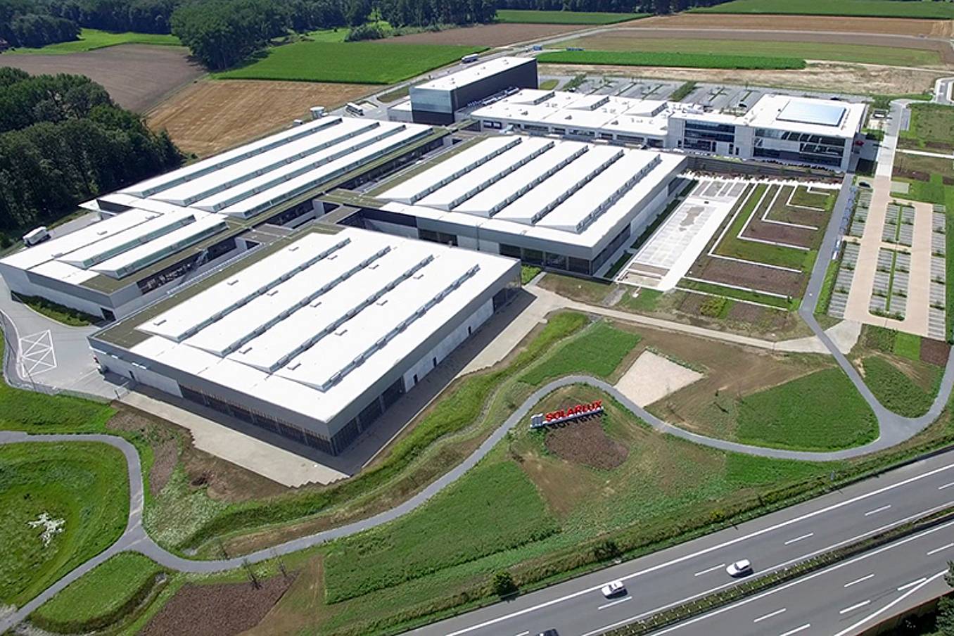 Aerial view of Solarlux-NanaWall Factory | Folding Glass Door Manufacturing