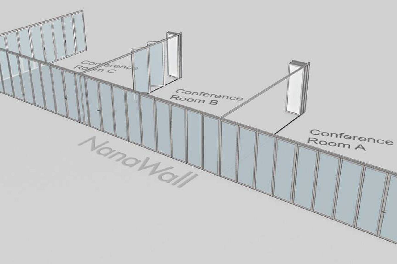 NanaWall - Multiple T-Sections Drawing Example