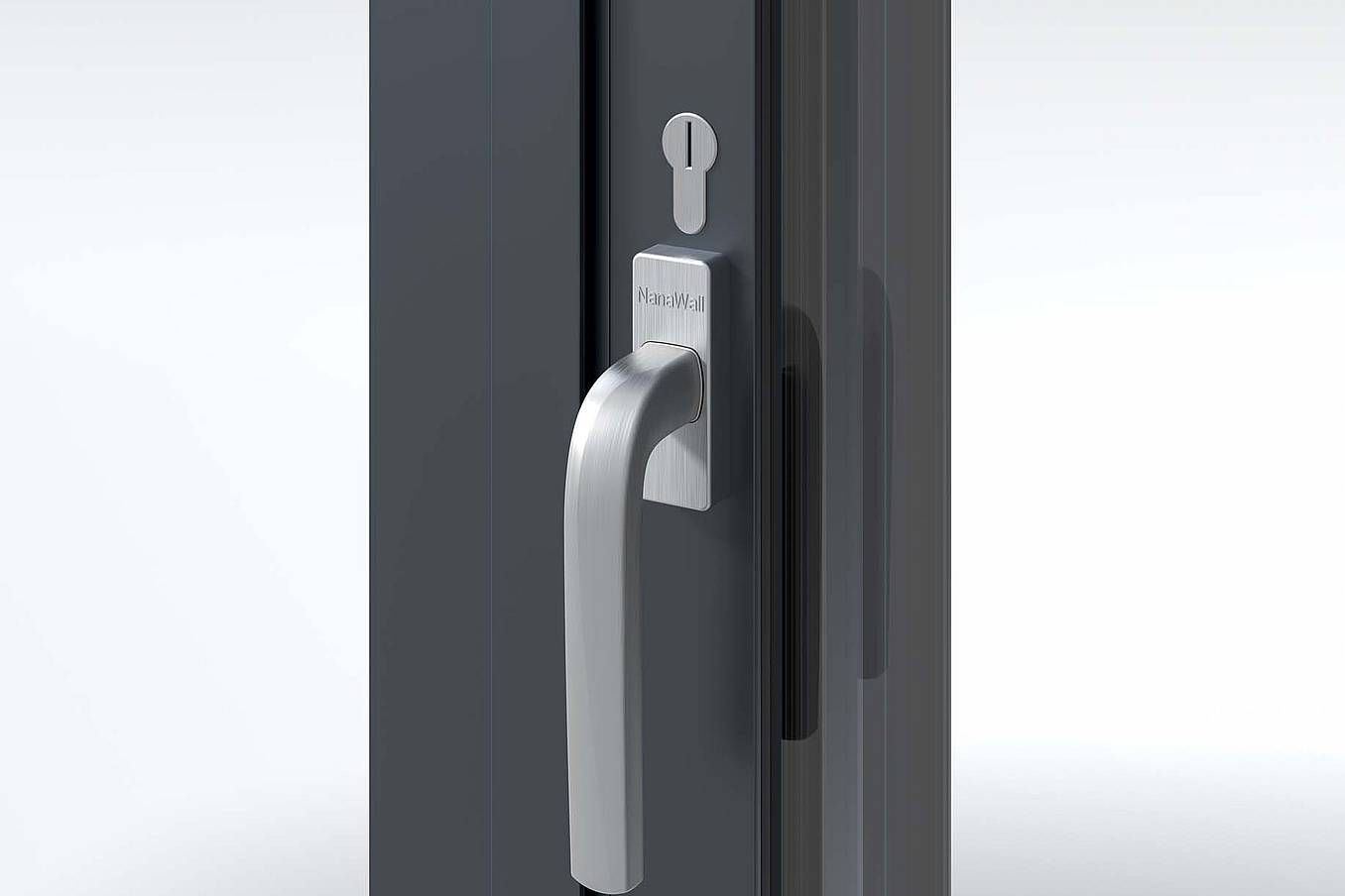 Silver Stainless Steel Two-Point Locking Handles | NanaWall NW MultiSlide 630
