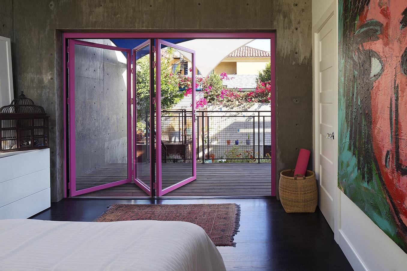 SL45 bedroom with barbie pink aluminum powder coated color