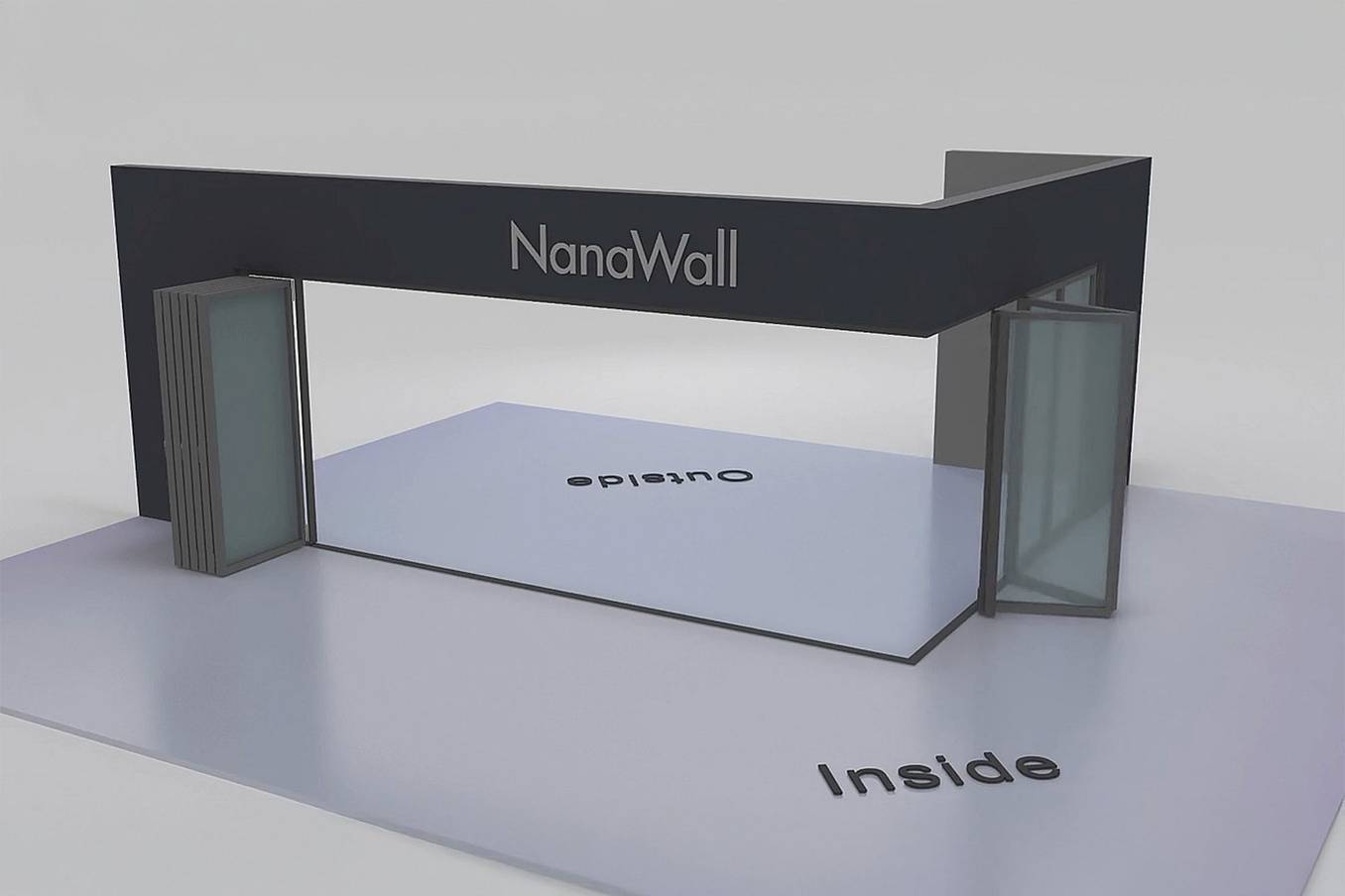 NanaWall open-corner configuration: 10-panel folding glass door, inward opening; 6 panels fold left and 4 panels fold right (i6L4R)