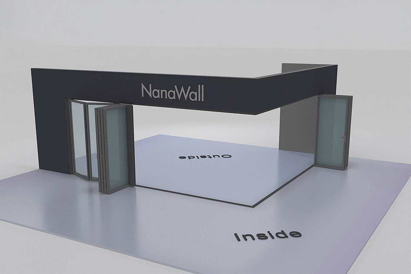 NanaWall open-corner configuration: 11-panel folding glass door, inward opening; 6 panels fold left and 5 panels fold right (i6L5R)