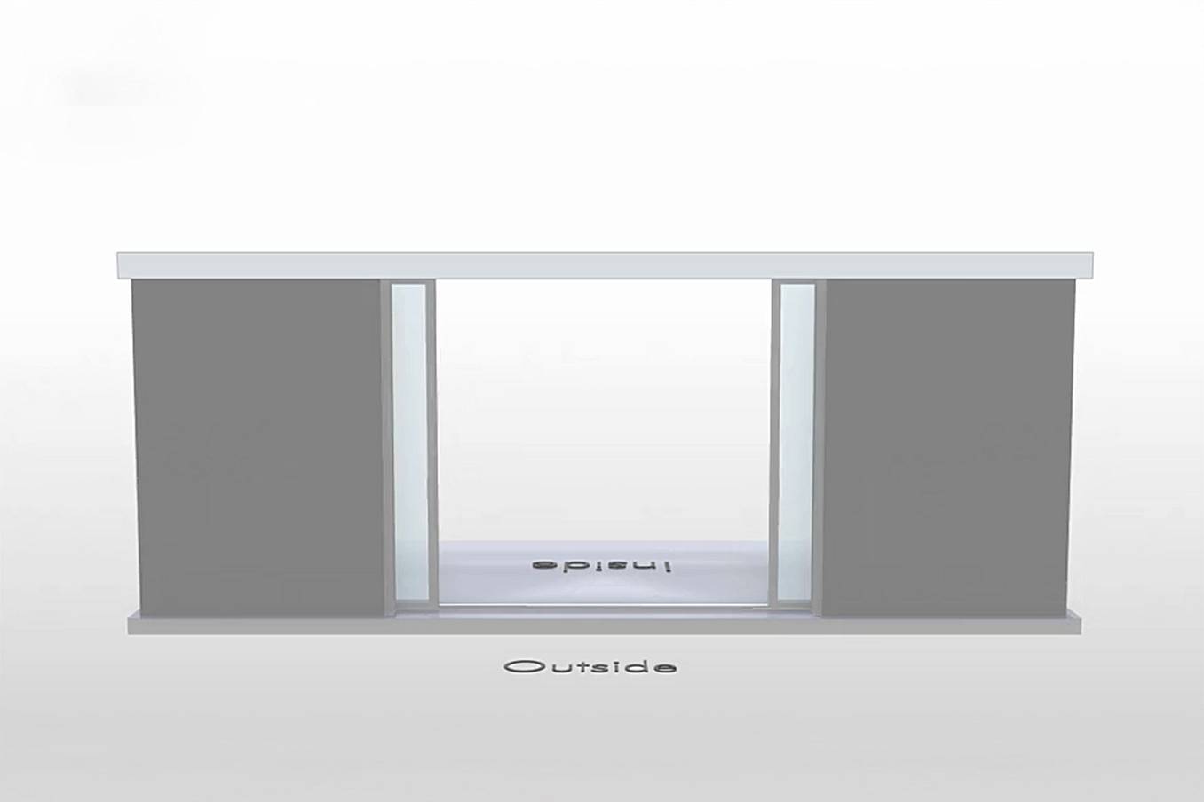 NanaWall CERO III pocketing configuration: sliding glass wall with panels sliding and pocketing into concealed wall pockets on both the left and right (PXXP)