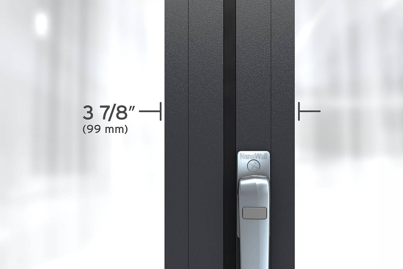 NanaWall NW Aluminum 640 folding glass wall system featuring a slim 3 7/8-inch (99 mm) aluminum panel profile