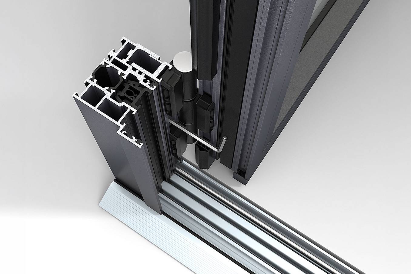 NanaWall NW Aluminum 640 adjustable jamb detail engineered for precise alignment, durability, and smooth panel operation