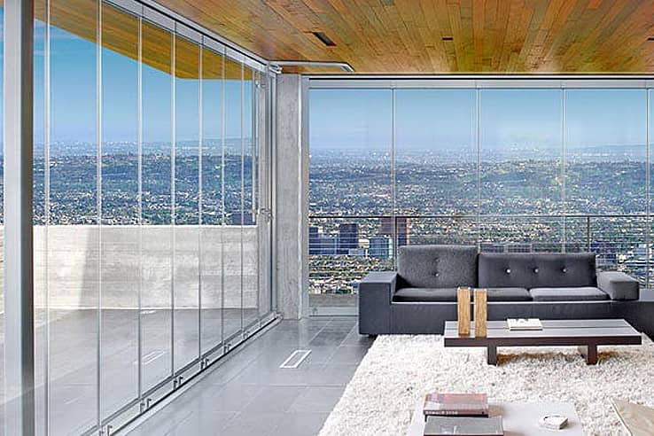 Residential all glass wall - frameless folding walls