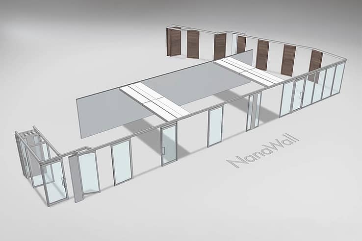 NanaWall With Vertical Lift Partitions
